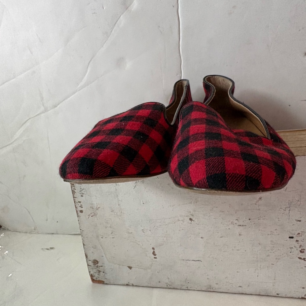 J. Crew Red and Black Plaid Loafers - Picture 8 of 12
